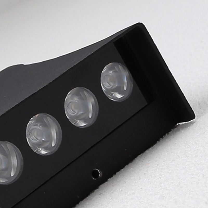 Modern Style Rectangular Wall Sconce Lighting Metal 2 Lights Wall Washer Sconce in Black