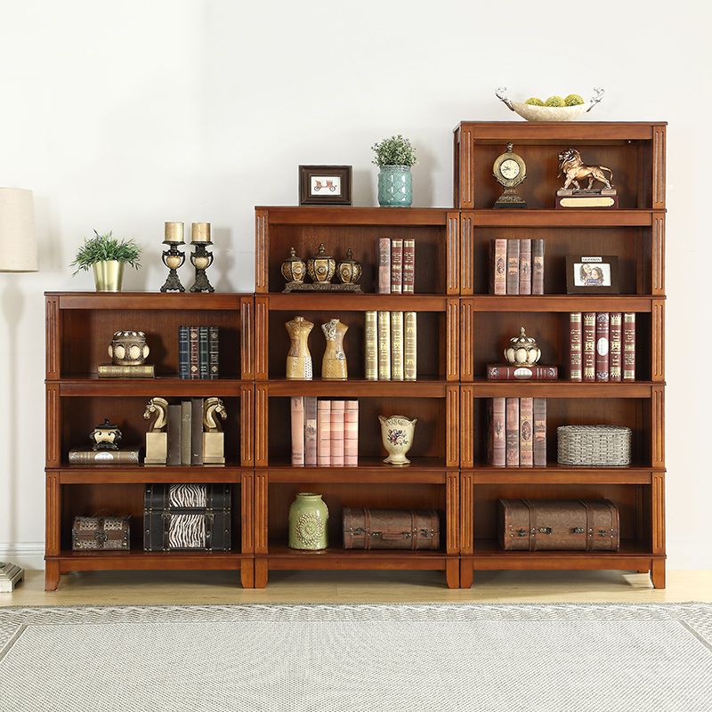 14" Wide Contemporary Shelf Vertical Closed Back Solid Wood Bookcase