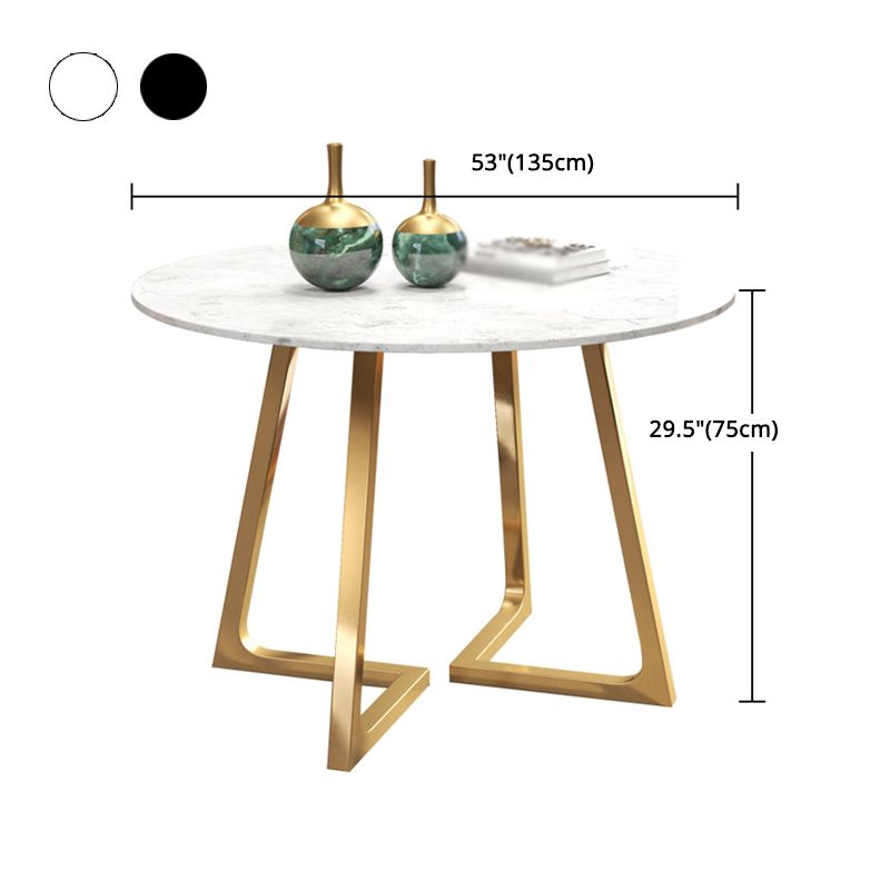 Glam 1/4/5/6 Pieces Dining Set Round Stone Dining Table for Dining Room