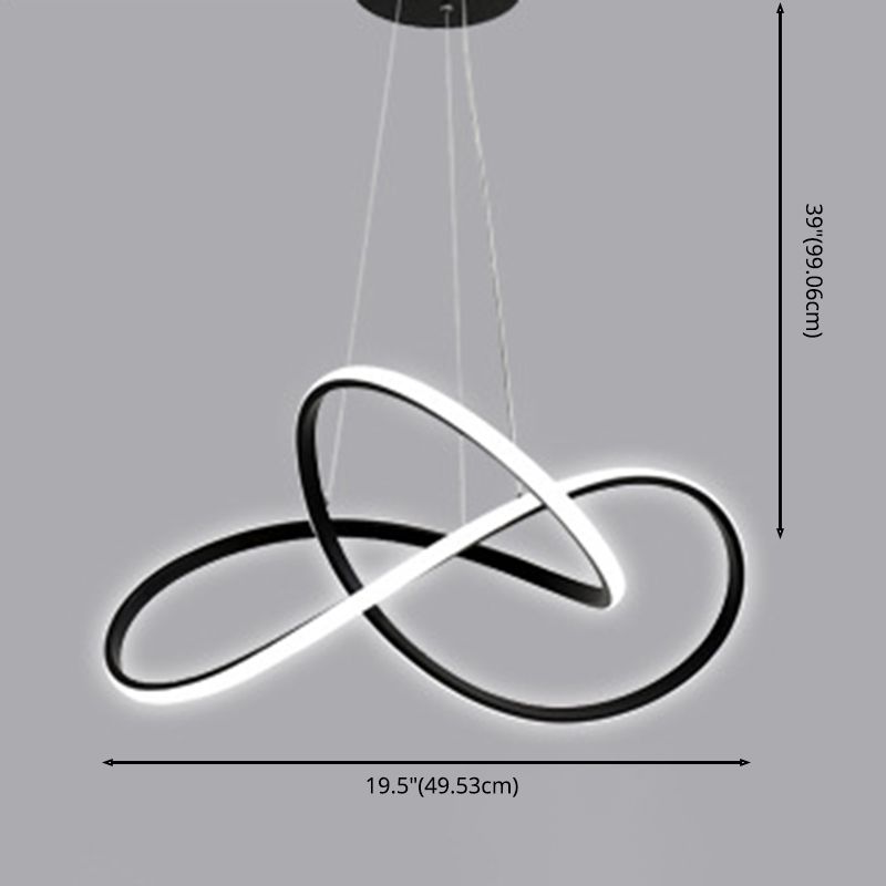 Acrílico espiral colgante lámpara de lámpara de estilo simple led lacera negra lámpara colgante