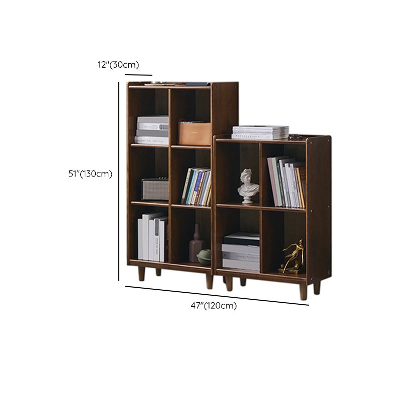 Industrial Closed Back Book Shelf Freestanding Standard Kids Bookshelf in Walnut