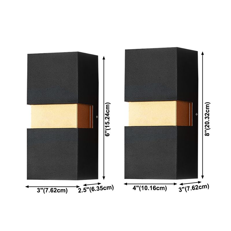 Modern Style Aluminum Wall Light Cuboid 2 Lights LED Wall Sconce for Outdoors