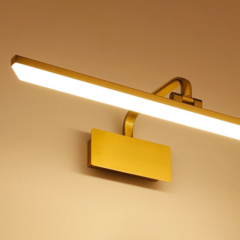 Lampada vanità moderna a 1 luce MODERNITÀ in metallo lineare a sfioramento della parete in ottone