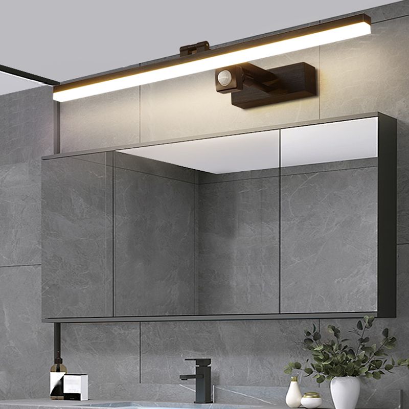 Contemporary Black Single Bathroom Vanity Light LED Bath Bar