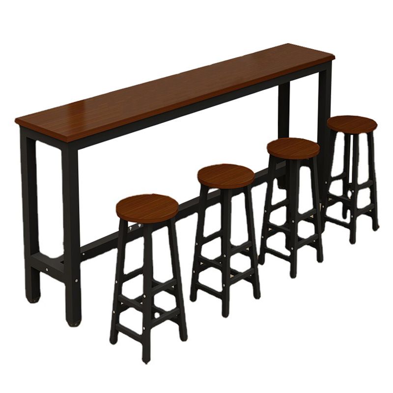 Rectangle Bar Dining Table Modern Bar Table with Trestle Base