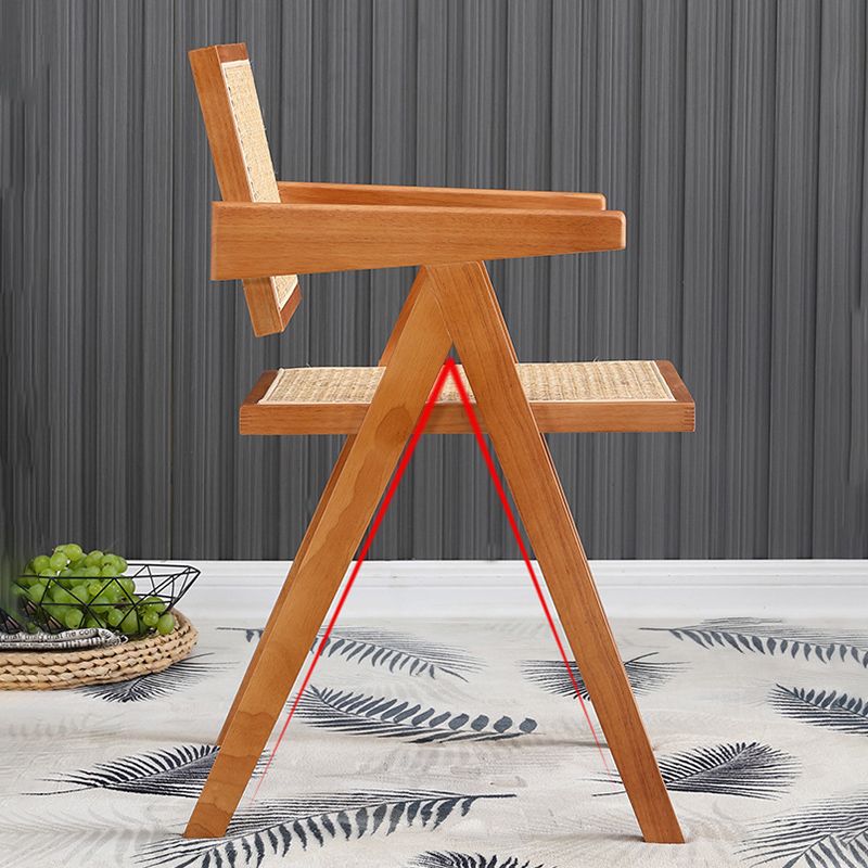 Dining Room Arm Dining Chair Home Solid Wood Cane Back Dining Chair