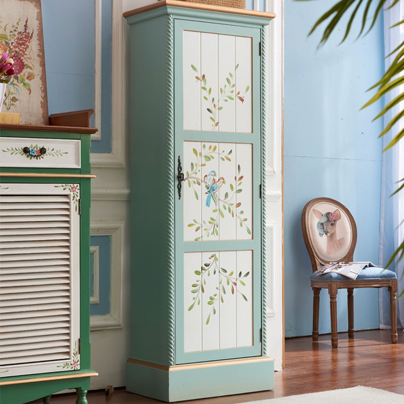 Solid Wood Matte Finish Storage Cabinet Coastal Cabinet with Hinged Door