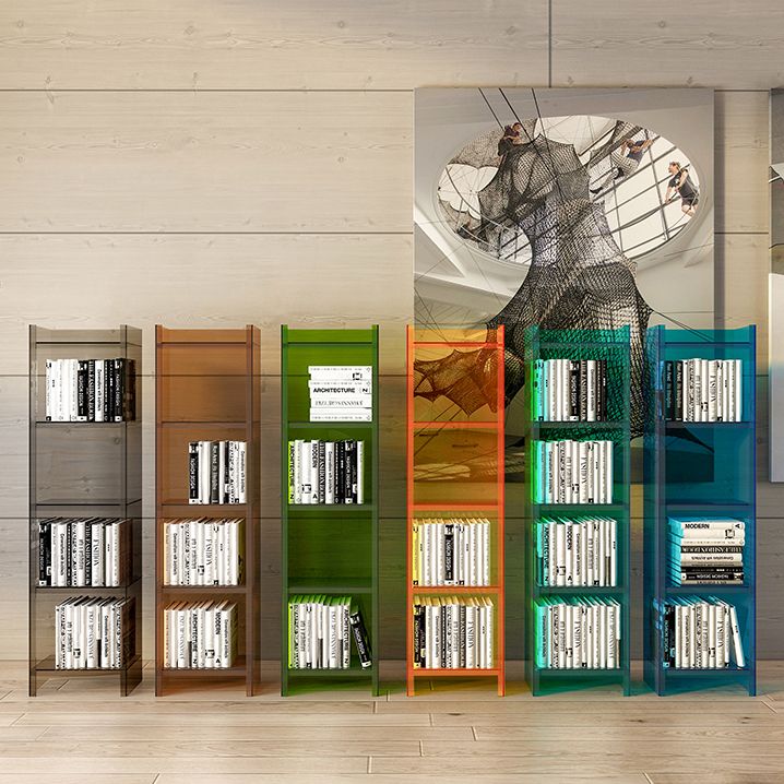 Acrylic Vertical Standard Bookshelf Glam Closed Back Bookshelf for Living Room