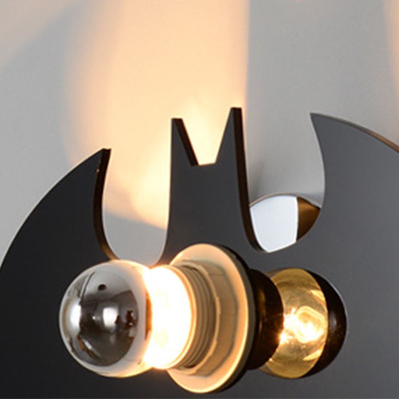 Black 1 Light Wall Sconce Acrylic Batman Wall Light Fixture for Kids Room
