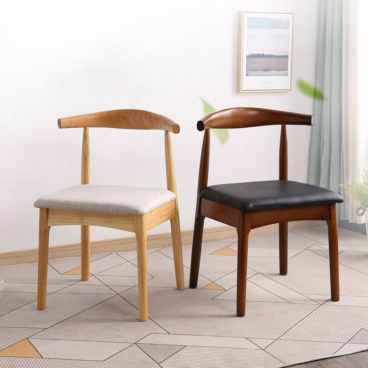 Silla de comedor de madera moderna, silla lateral de piel sintética sin brazos para uso doméstico