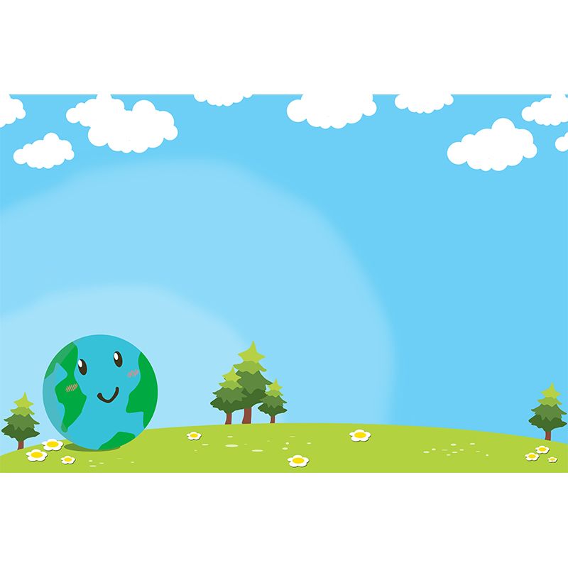 Environmental Illustration Mural Wallpaper Cartoon Earth Indoor Mural