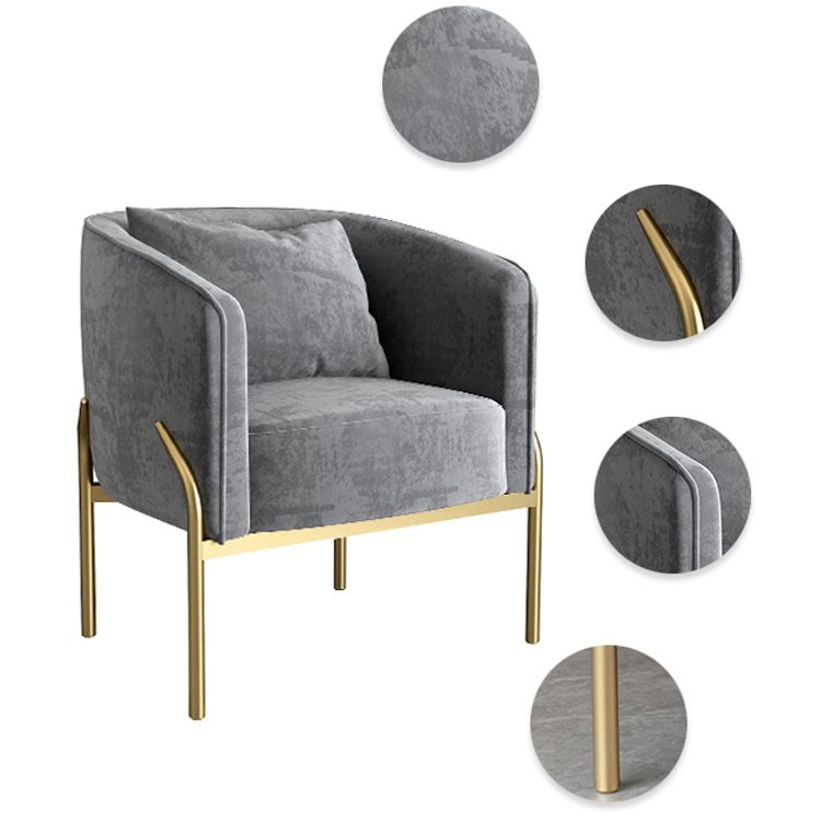 Silla de comedor de metal de estilo nórdico, sillas laterales tapizadas sin brazos para uso doméstico