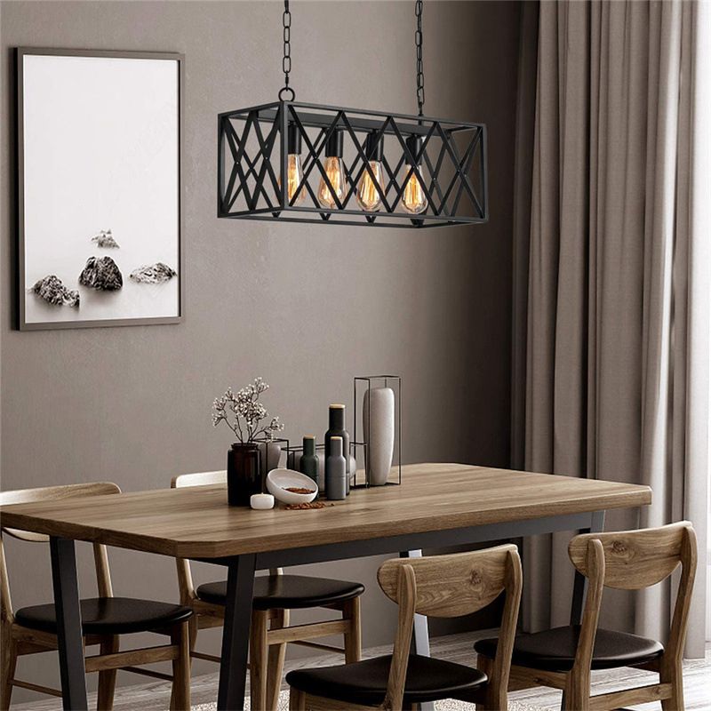 Industrial Island Light Black Pendant Lighting Fixture for Dining Room