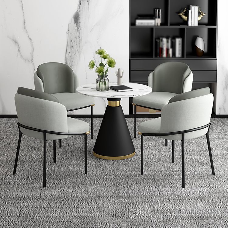 Contemporary 1/2/5 Pieces Dining Set Metal Dining Room Set for Home Use