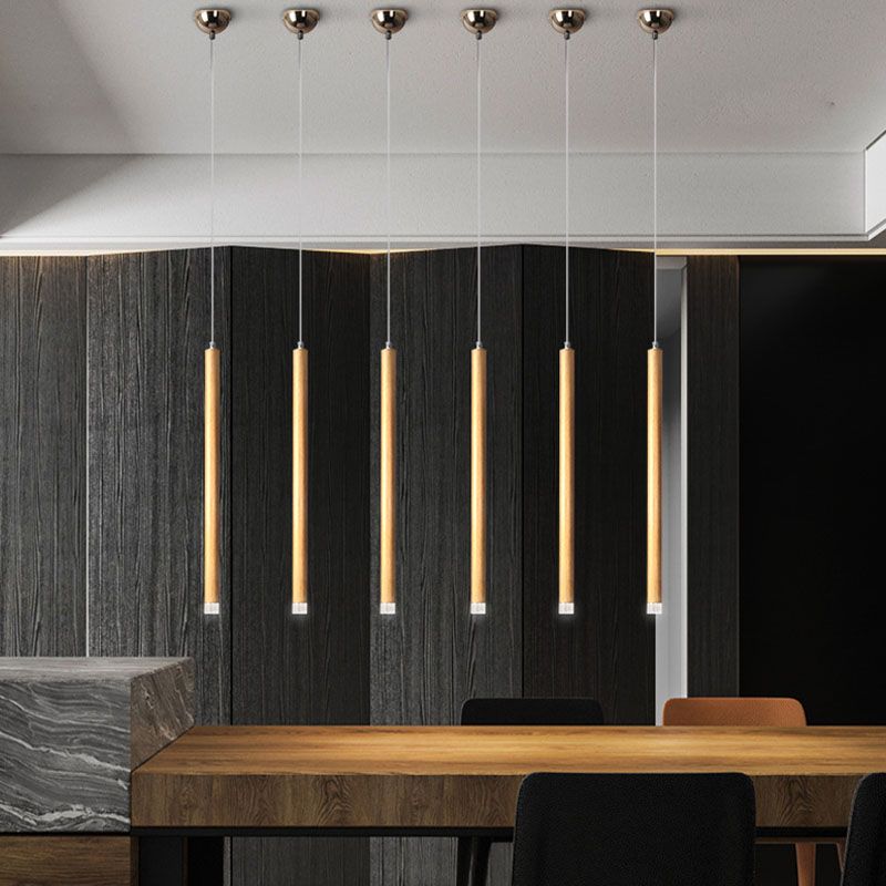 Lineare Anhängerleuchten moderne 1-Licht-LED-Anhängerlampe mit klarem Kristallschatten