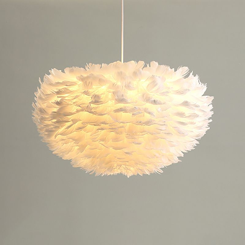 Goose Feather Pendant Light Nordic Modern Living Room Ceiling Hanging Light Fixture
