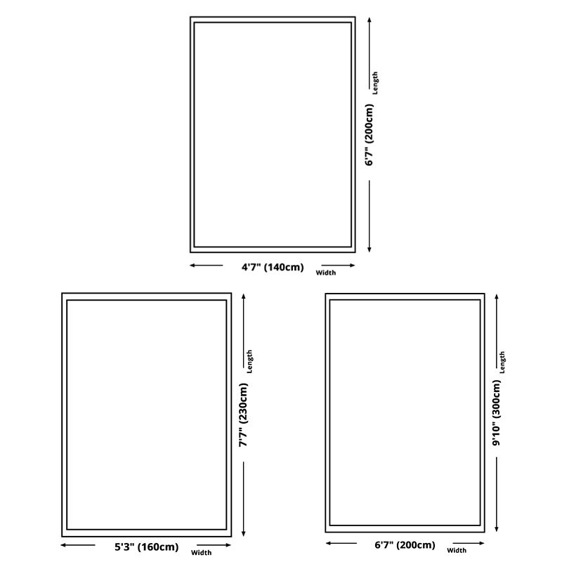 Modern Living Room Rug Geometric Carpet Polyester Non-Slip Backing Area Rug