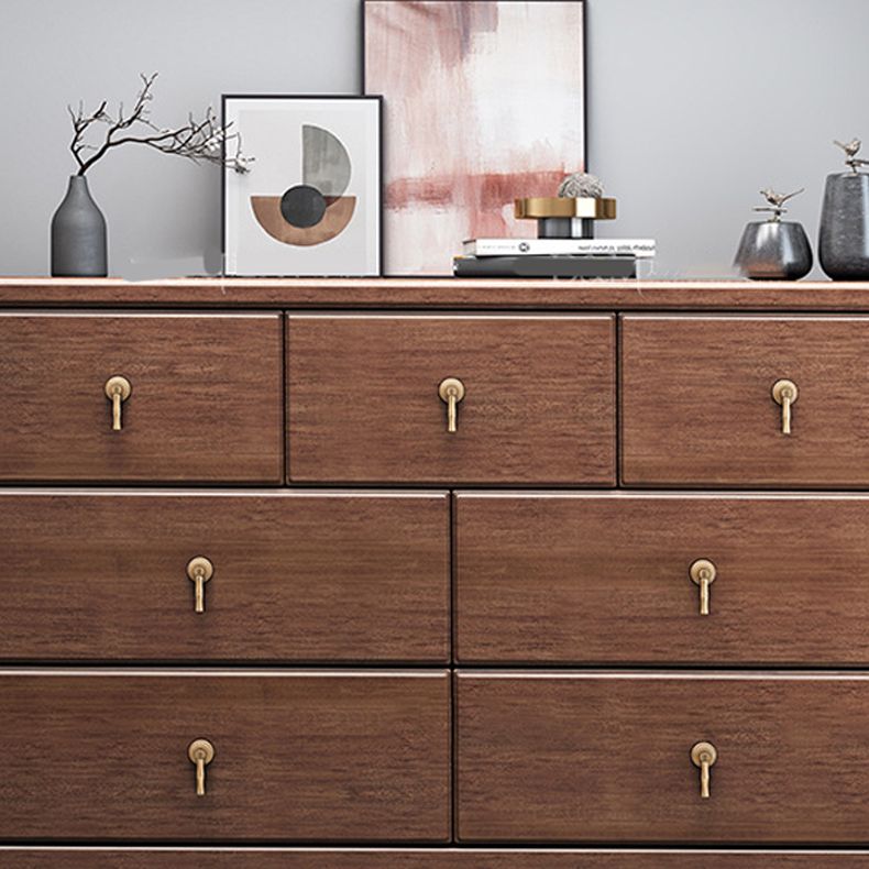 Mid Century Modern Chest Wood Rectangular Chest in Walnut Finish