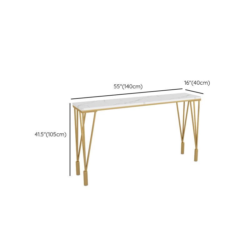 Modern Bar-height Table with White Stone Top 41.3-inch Height Table