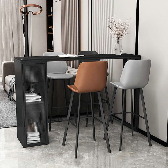 Contemporary Bar Table Rectangle Pub Table for Indoor and Breakroom