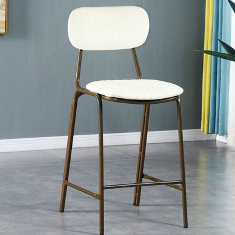 Modern Leather Bar Stool Backrest Counter Stool for Living Room