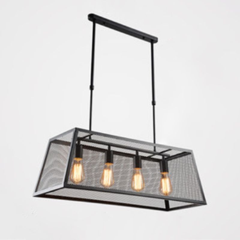 Square Island Lampadier Luci di illuminazione industriale in metallo industriale Fissature per il tavolo da pranzo