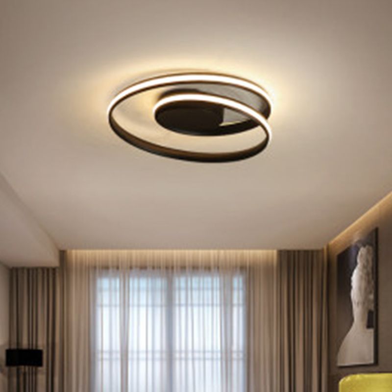 Simplicity Circle Ceiling Flush Mount Light Metal LED Bedroom Close to Ceiling Lamp