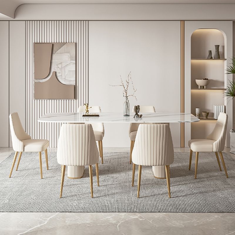 1/4/5/7 Pieces Dining Set Stone Dining Furniture for Dining Room