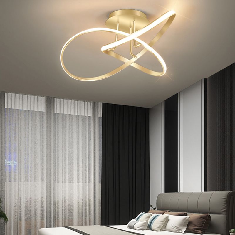 Minimalism LED Flush Mount Twisted Ceiling Light Fixture for Bedroom