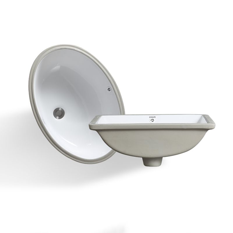 Classic Porcelain Bathroom Sink Trough Bathroom Sink in White