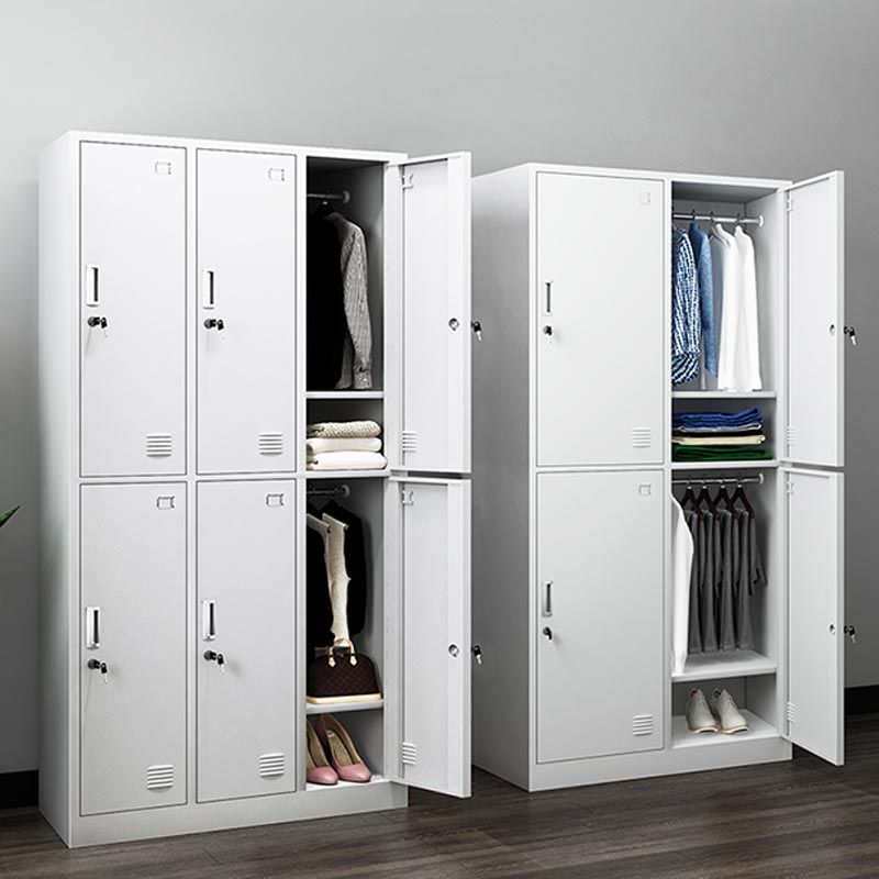 Grey Wardrobe Armoire Metal Contemporary Wardrobe Cabinet for Home
