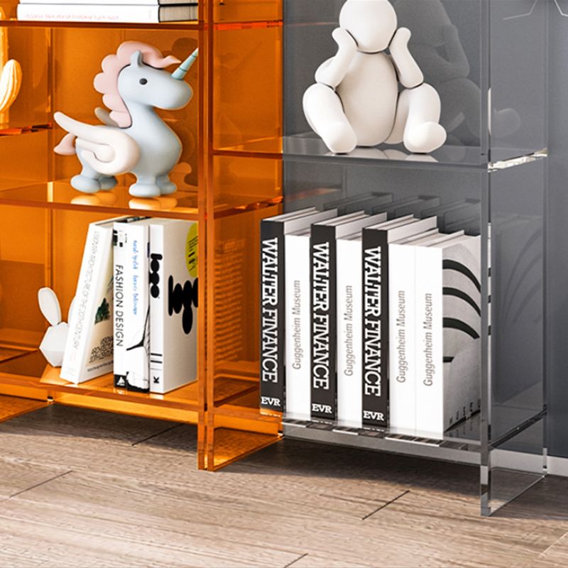 Glam Closed Back Bookshelf Standard Acrylic Bookcase with Shelves
