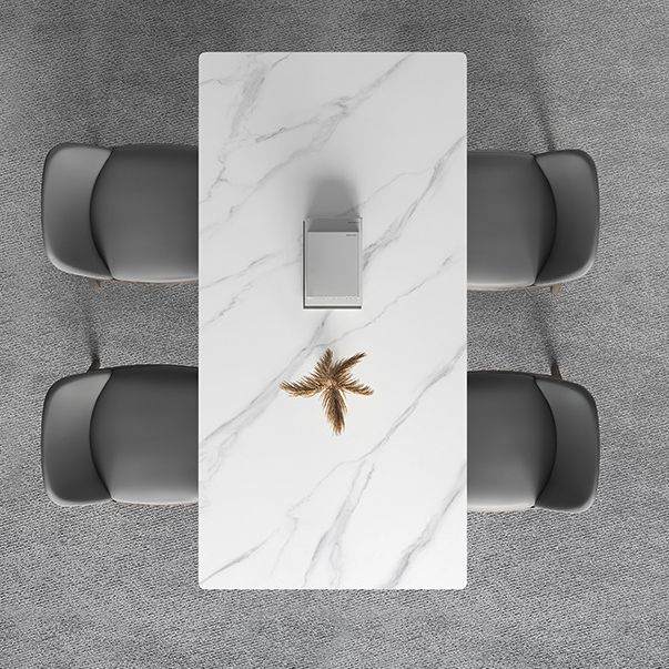 Modern Sintered Stone Top Dining Set Rectangle 1/2/3/4/5/7 Pieces Wooden Table Set