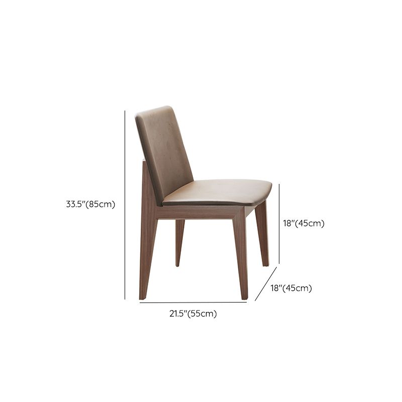 Wood Kitchen Dining Armless Chair Contemporary Solid Back Dining Chair