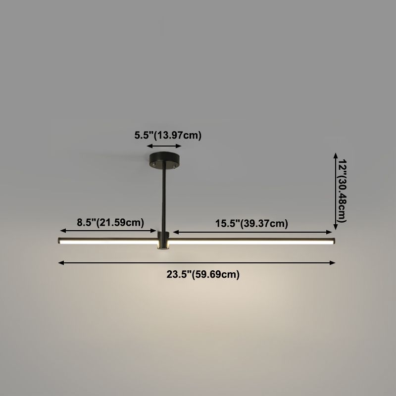 Modern LED Island Lighting Black Acrylic Chandelier Light Fixture for Bedroom