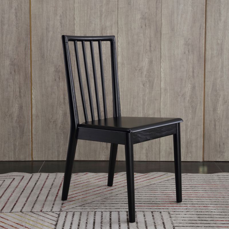 Chaise d'appoint de salle à manger moderne, chaise à dossier à lattes en bois de 16,5 pouces de large pour un usage domestique