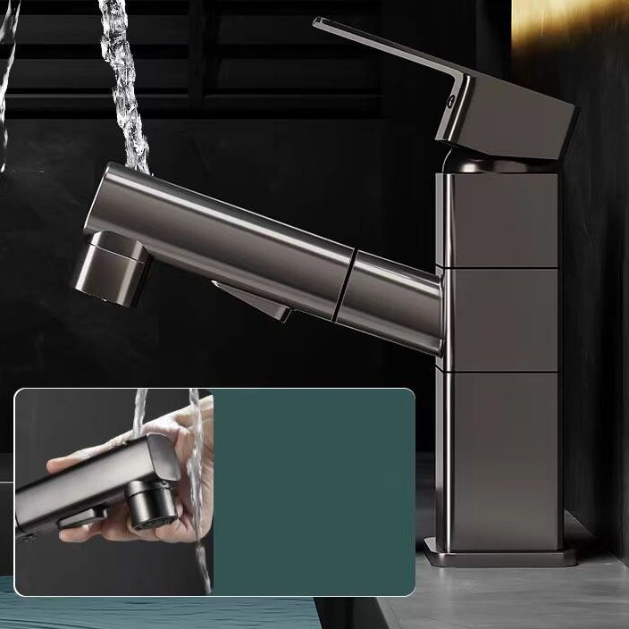 Bathroom Vessel Faucet Swivel Spout Single Handle Faucet with Pull down Sprayer
