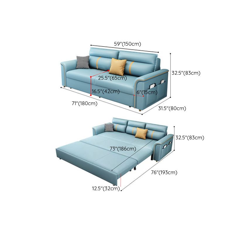 Flared Arms Futon Foldable Pillow Included Cushion Back Sleeper Sofa