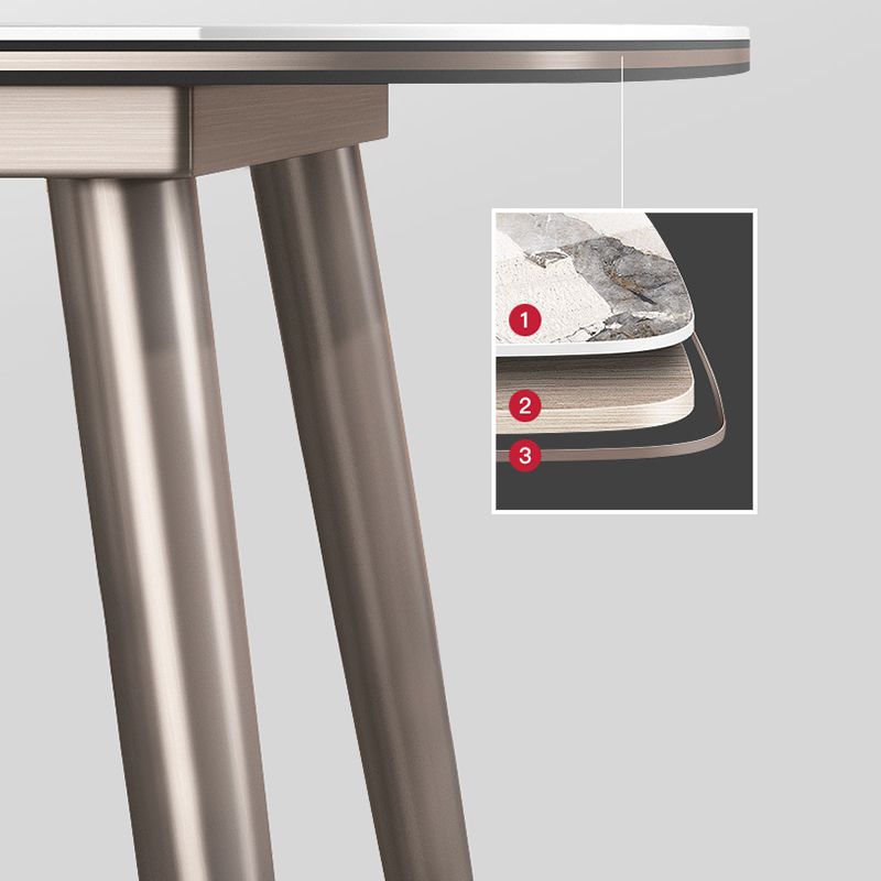 Luxusstil Home Sintered Stone Esstisch 4 Beine Basis Rechtecktisch