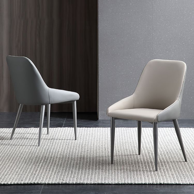 Chaise de salle à manger en métal de style contemporain, chaises latérales à bras Parsons pour cuisine