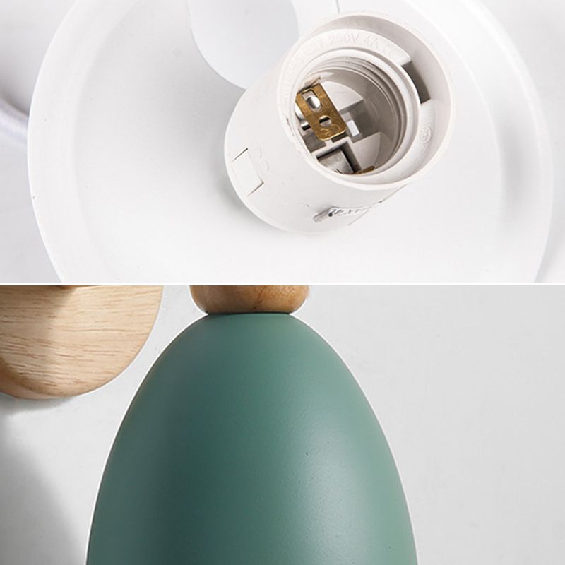 Macaron Style Cone Shape Wall Light Metal 1 Light Sconces in Black for Bedroom