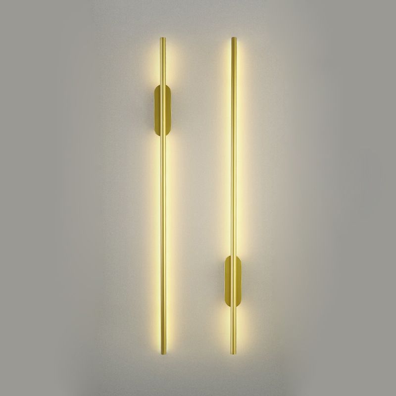 Moderner Stil linearer LED -Wandlampe Metall 1 Lichtwandbeleuchtung in Gold