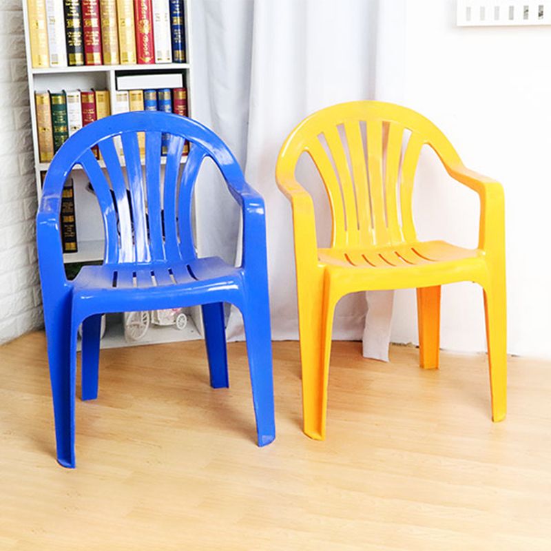 Silla de comedor de plástico de estilo contemporáneo, silla lateral con brazo de comedor para cocina