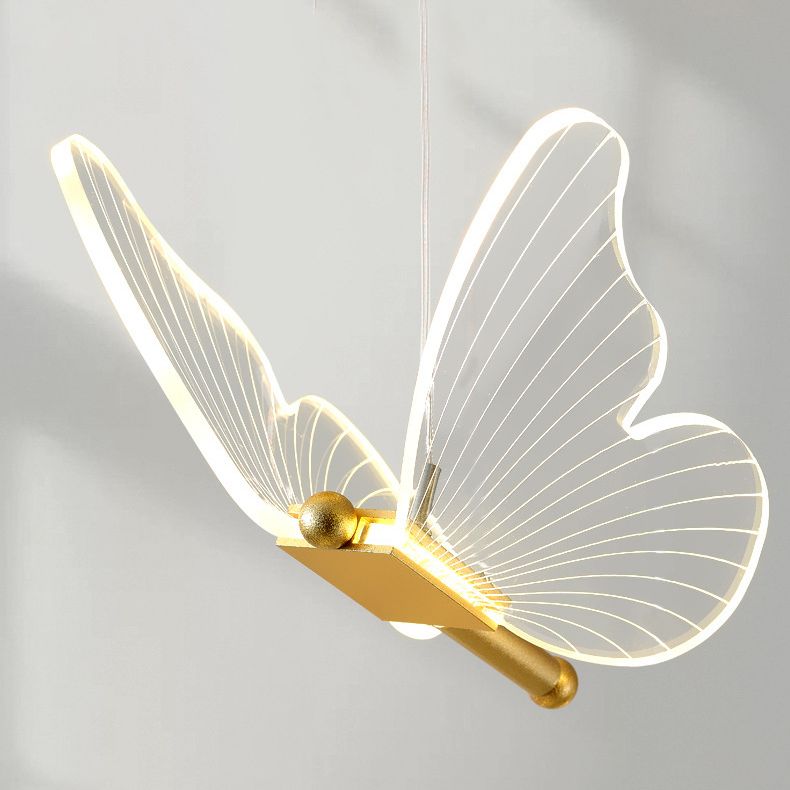 Metal Butterfly Shade Hanging Lights Modern Style Multi Light Hanging Mount Fixture