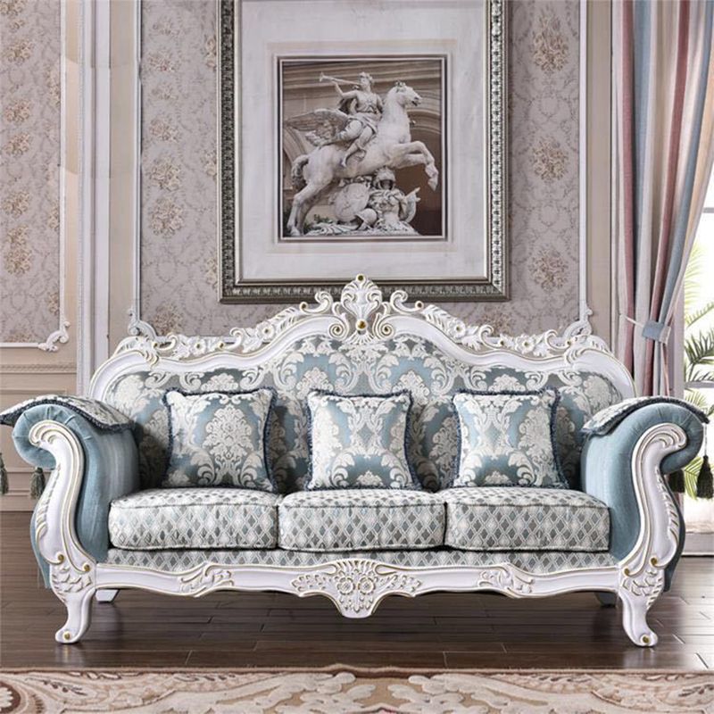 Traditional Camel Back CouchFlared Arm Settee for Three People