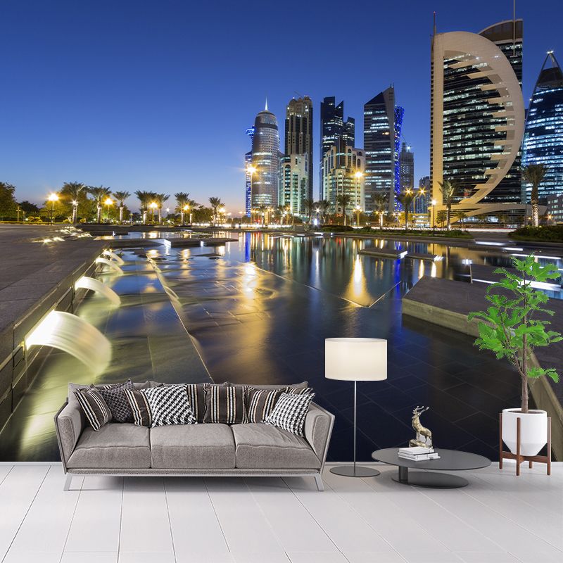 Simple City Landscape Wall Mural Personalized Size Available Home Decor Cafe Design Living Room