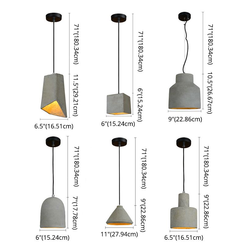 Modern Geometric Pendant Light Kit Cement 1 Light  Pendant Lamp