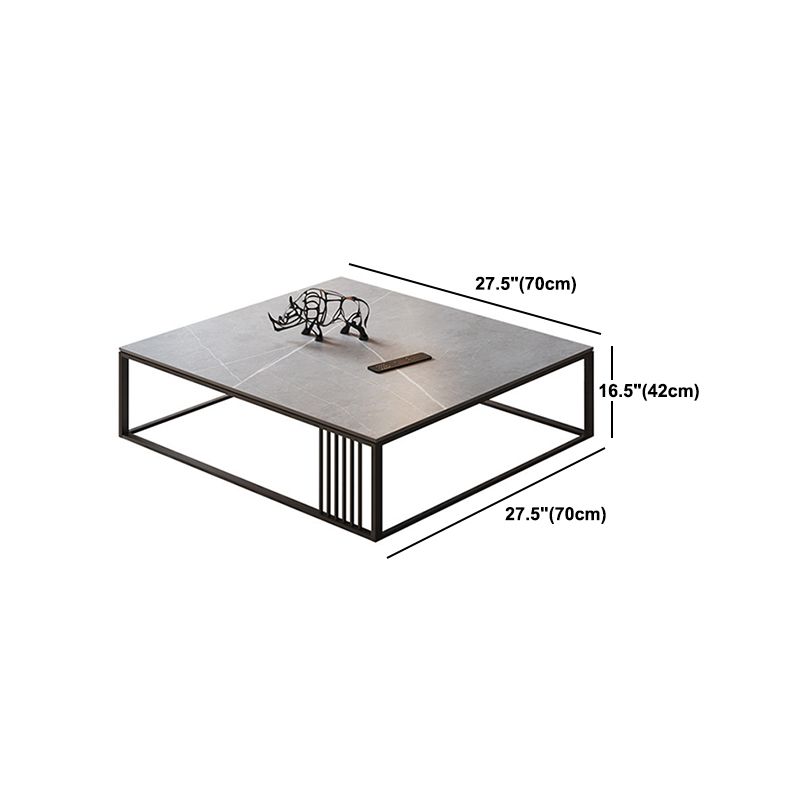 Glam 16.5" H Rectangle/Square Slate Coffee Table Steel Frame Cocktail Table