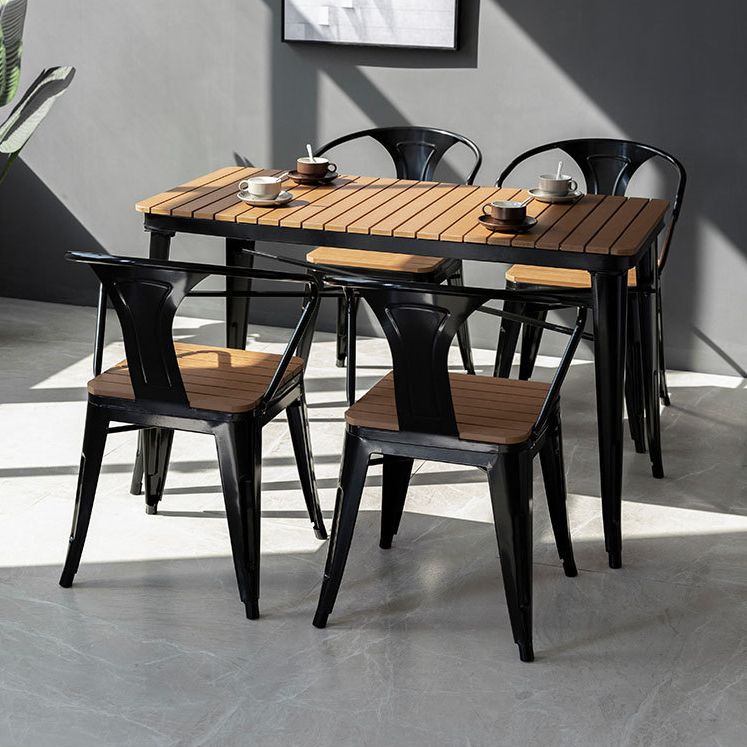 Industrial 1/3/5 Pieces Metal Dining Set Reclaimed Wood Dining Table Set