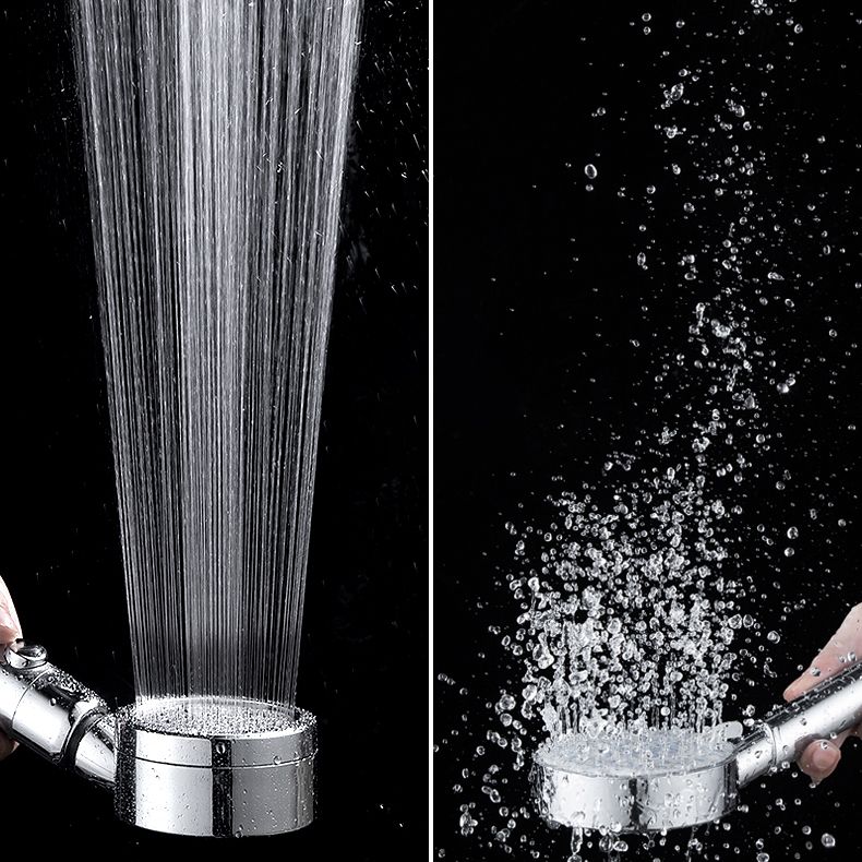 Contemporary Handheld Shower Head Round 3 Setting Spray Head in Silver